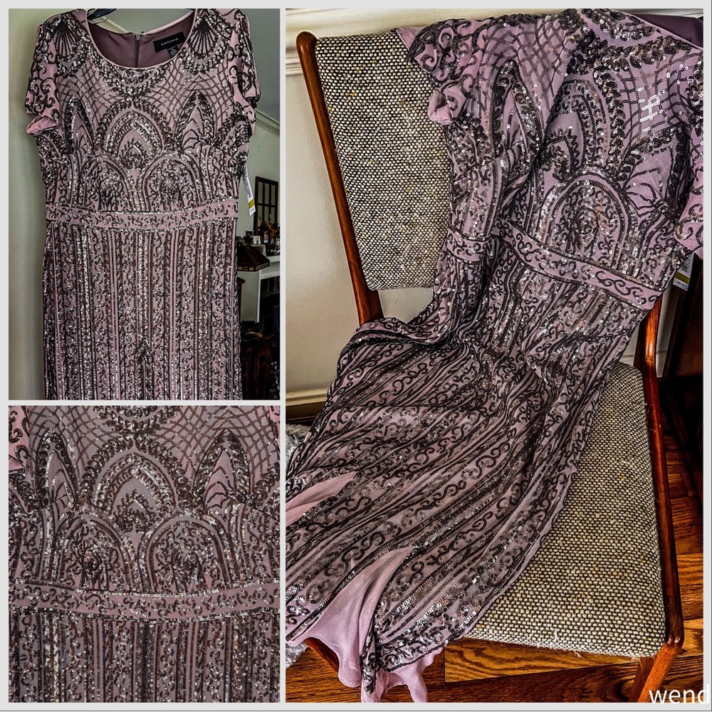 Glittering Mauve Evening Dress